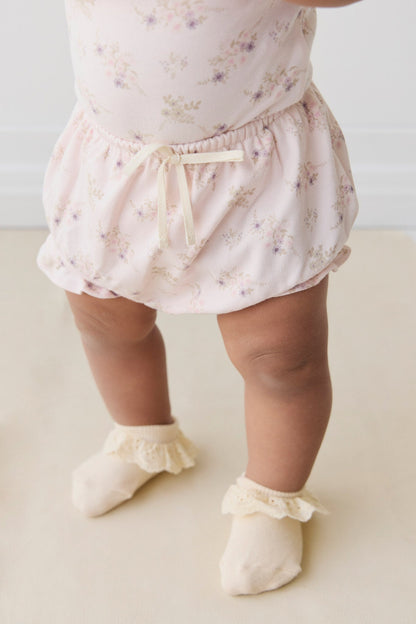 Organic Cotton Frill Bloomer - Sweet Pea Floral