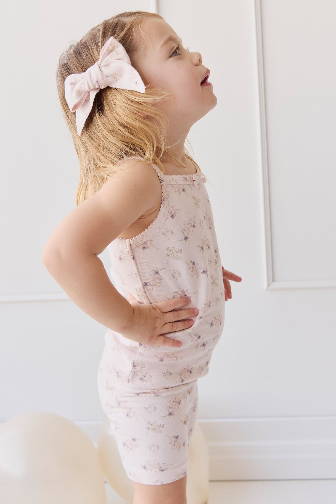 Organic Cotton Singlet - Sweet Pea Floral