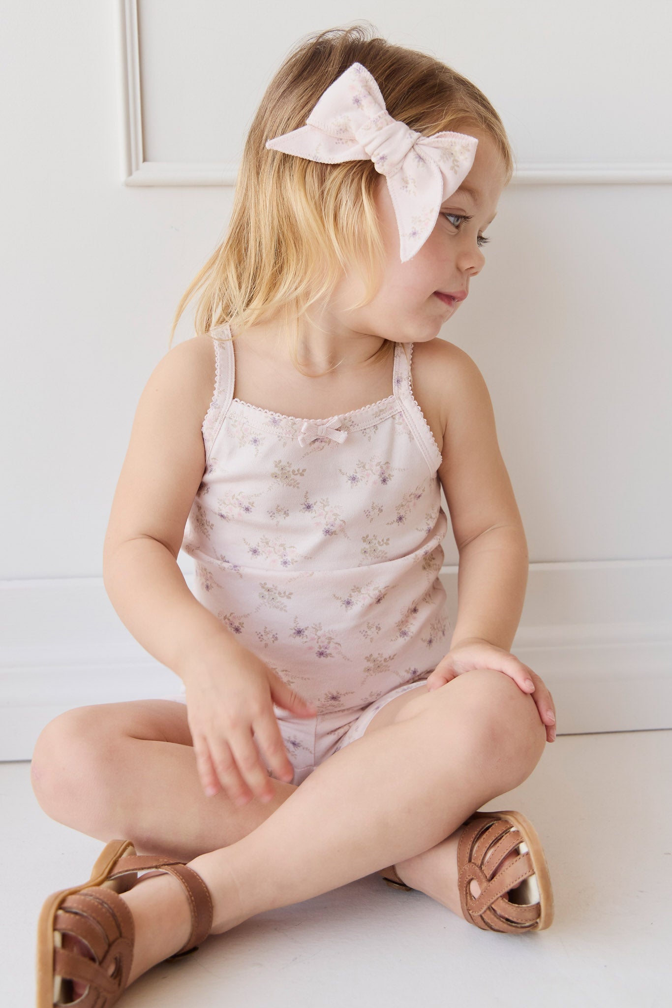 Organic Cotton Singlet - Sweet Pea Floral