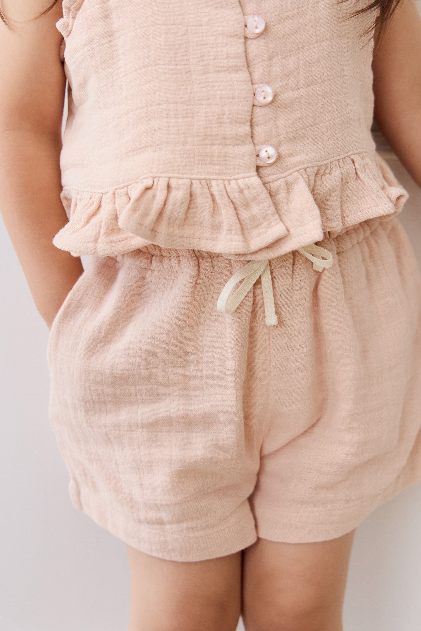 Organic Cotton Muslin Elodie Short - Chalky Pink