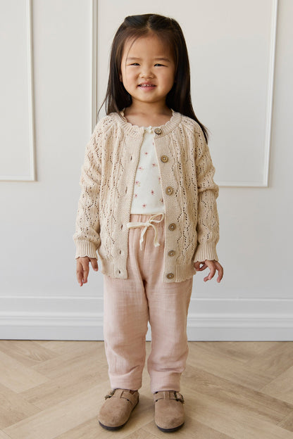Organic Cotton Muslin Cordelia Pant - Chalky Pink