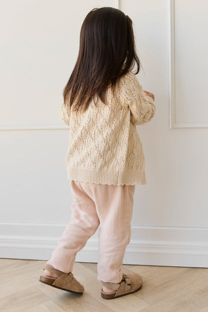 Organic Cotton Muslin Cordelia Pant - Chalky Pink
