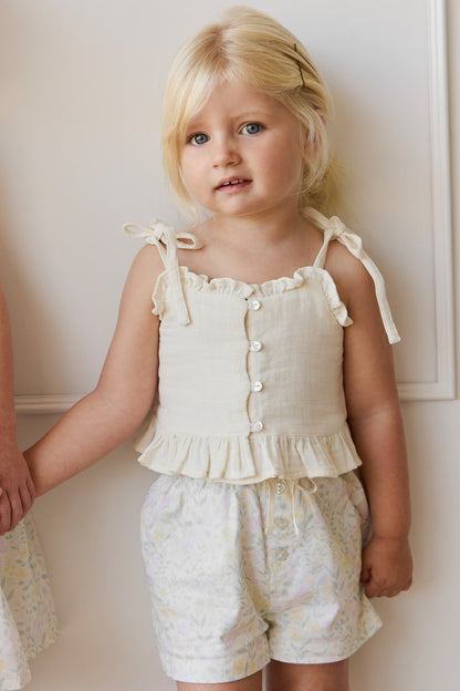Organic Cotton Muslin Mirabel Top - Parchment
