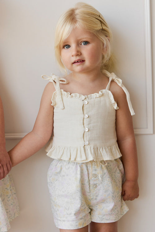 Organic Cotton Muslin Mirabel Top - Parchment