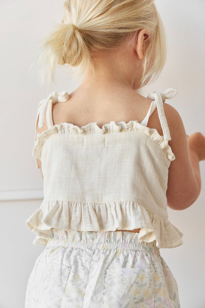 Organic Cotton Muslin Mirabel Top - Parchment