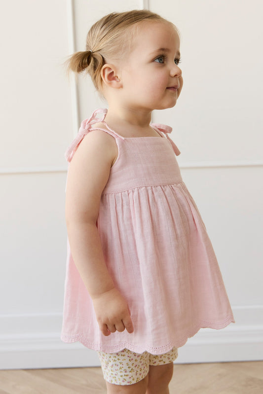 Organic Cotton Muslin Briella Top - Poppy