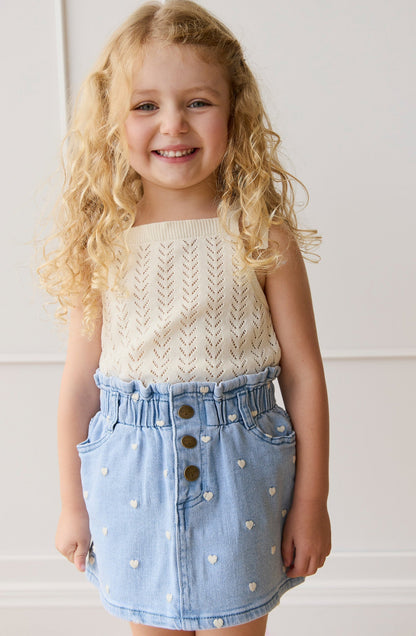 Briella Skirt - Petite Heart Denim