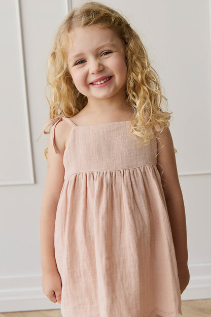 Organic Cotton Muslin Briella Top - Chalky Pink