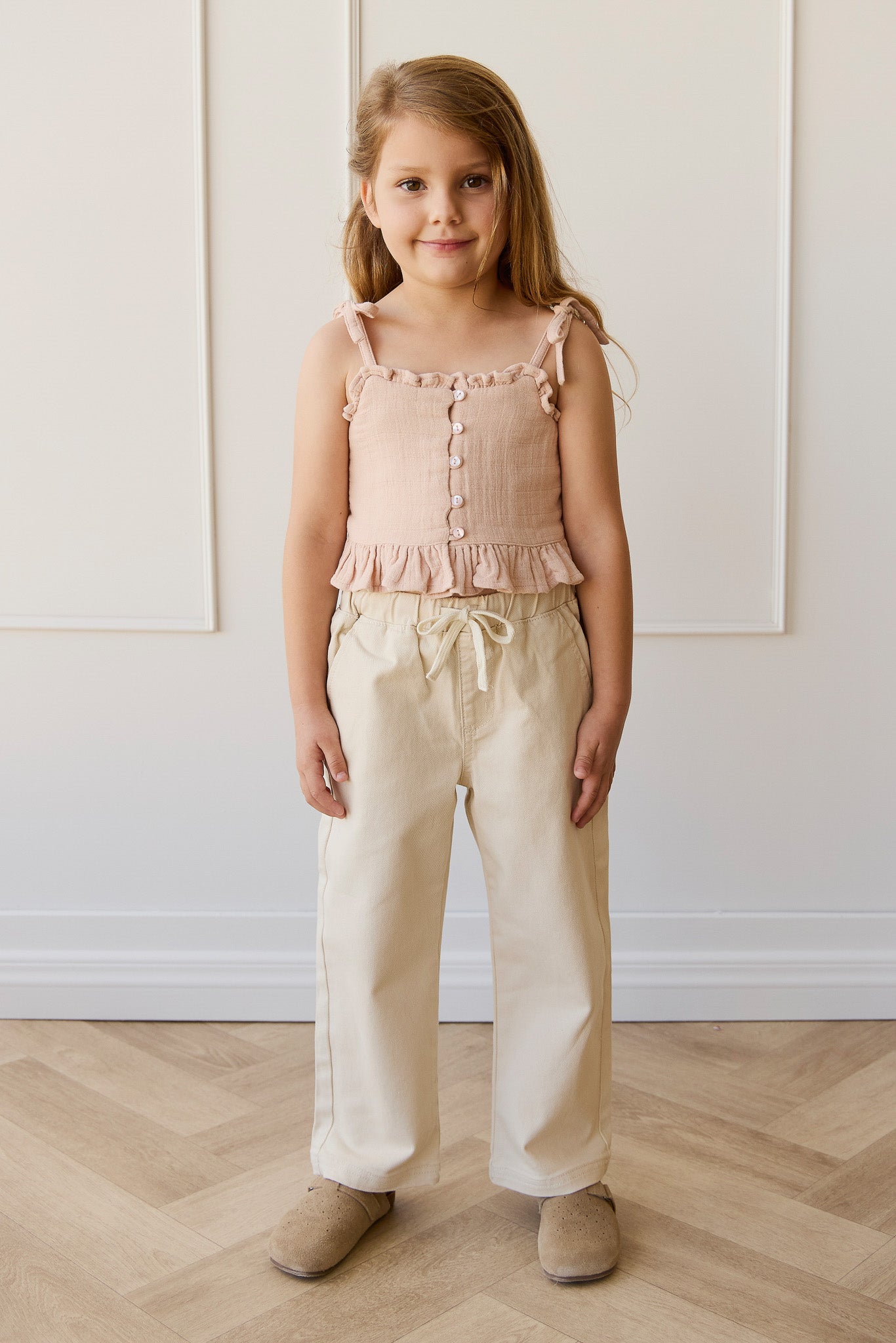 Organic Cotton Muslin Mirabel Top - Chalky Pink