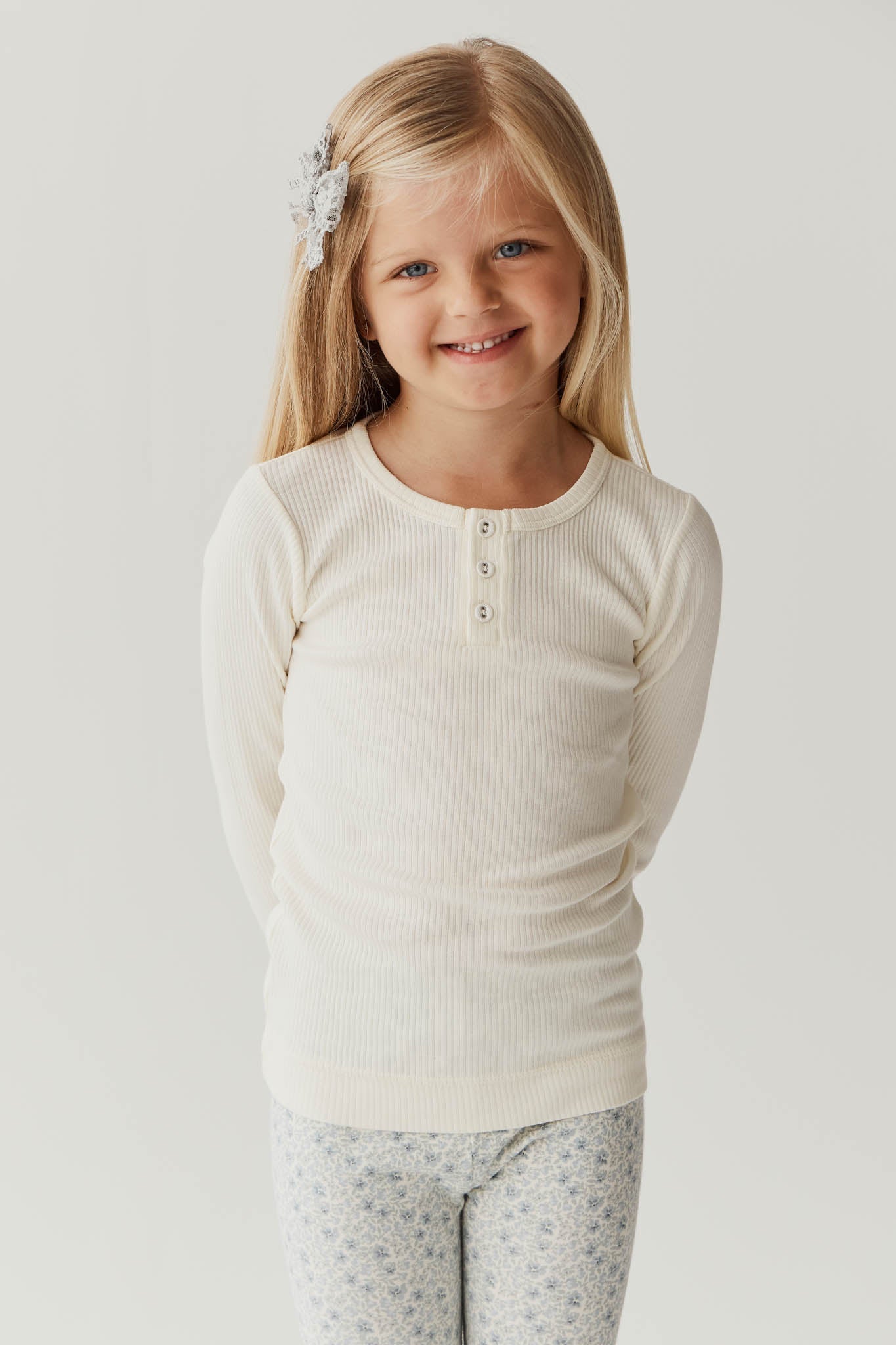 Organic Cotton Everyday Legging - Claudette Pearl Blue