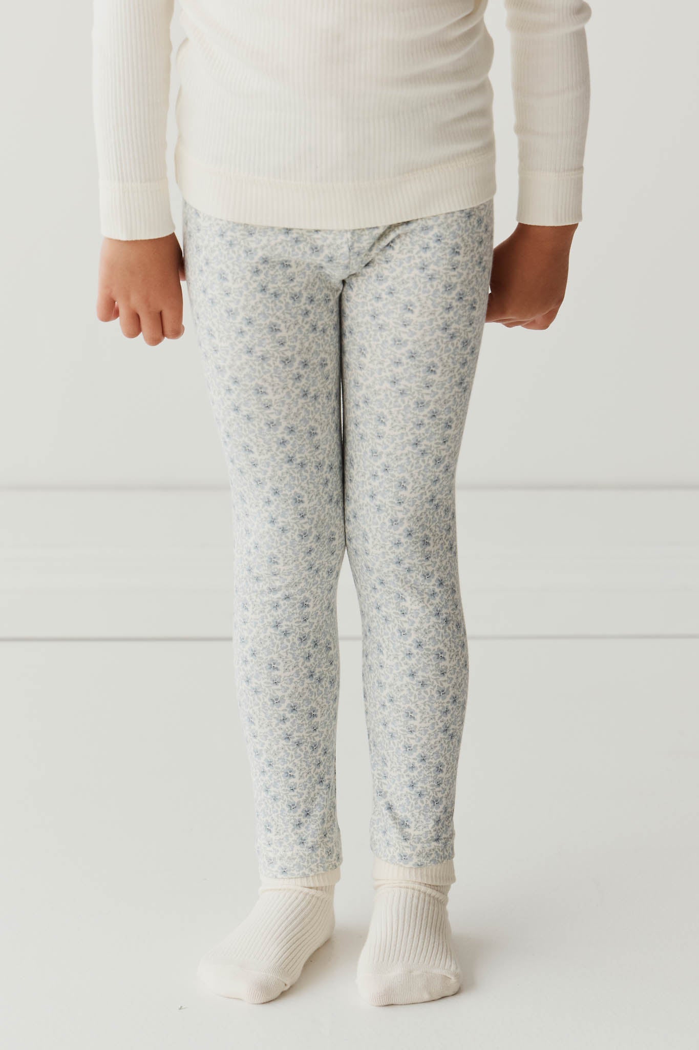 Organic Cotton Everyday Legging - Claudette Pearl Blue