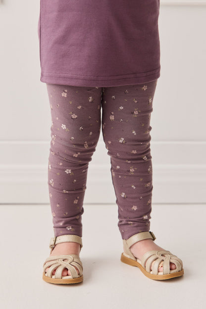 Organic Cotton Everyday Legging - Goldie Huckleberry Large
