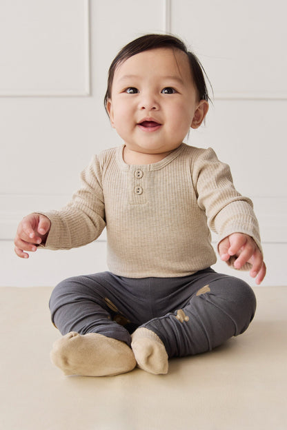 Organic Cotton Everyday Legging - Bobbie Bears Black Oyster