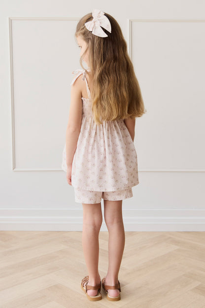 Organic Cotton Ellie Top - Rose Floral Pink
