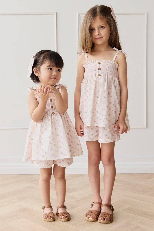 Organic Cotton Neve Short - Rose Floral Pink