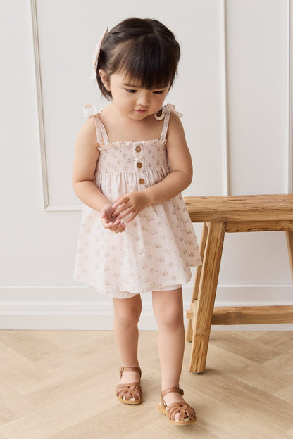 Organic Cotton Ellie Top - Rose Floral Pink