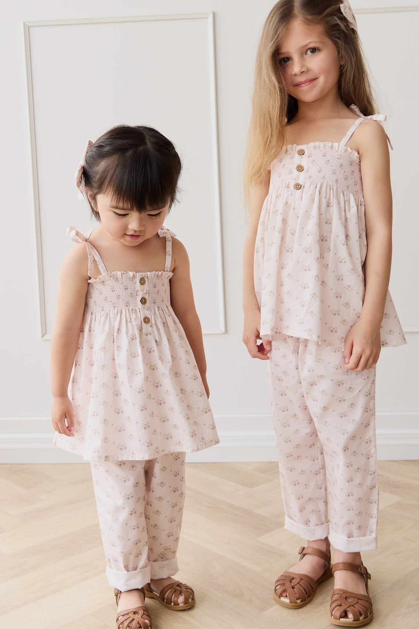 Organic Cotton Elodie Pant - Rose Floral Pink