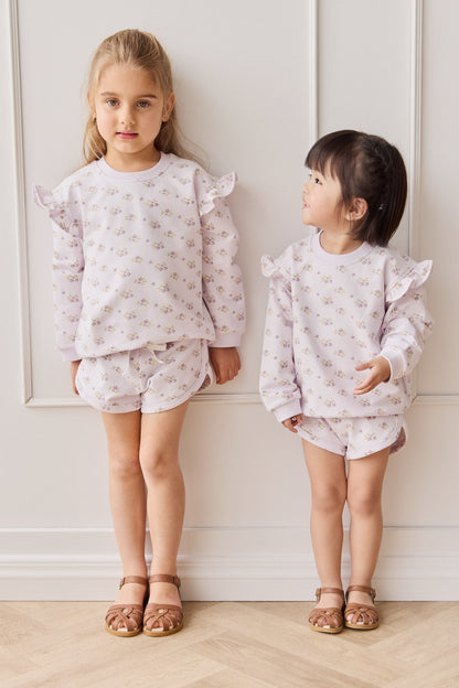Organic Cotton Ivy Shortie - Rose Floral Pink