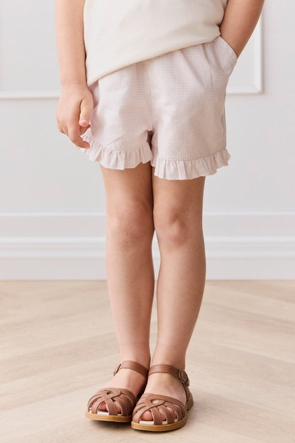 Organic Cotton Celine Short - Mini Woven Gingham Violet