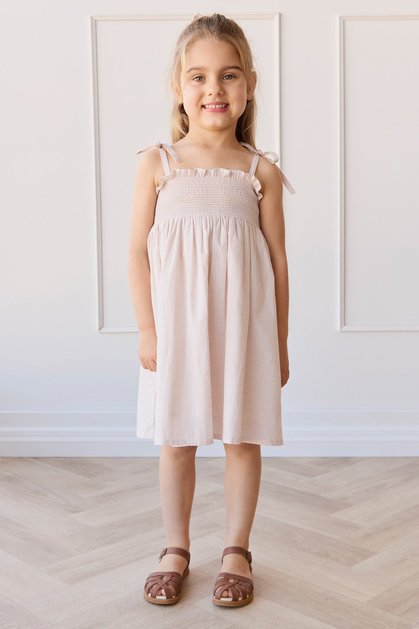 Organic Cotton Eveleigh Dress - Mini Woven Gingham Violet