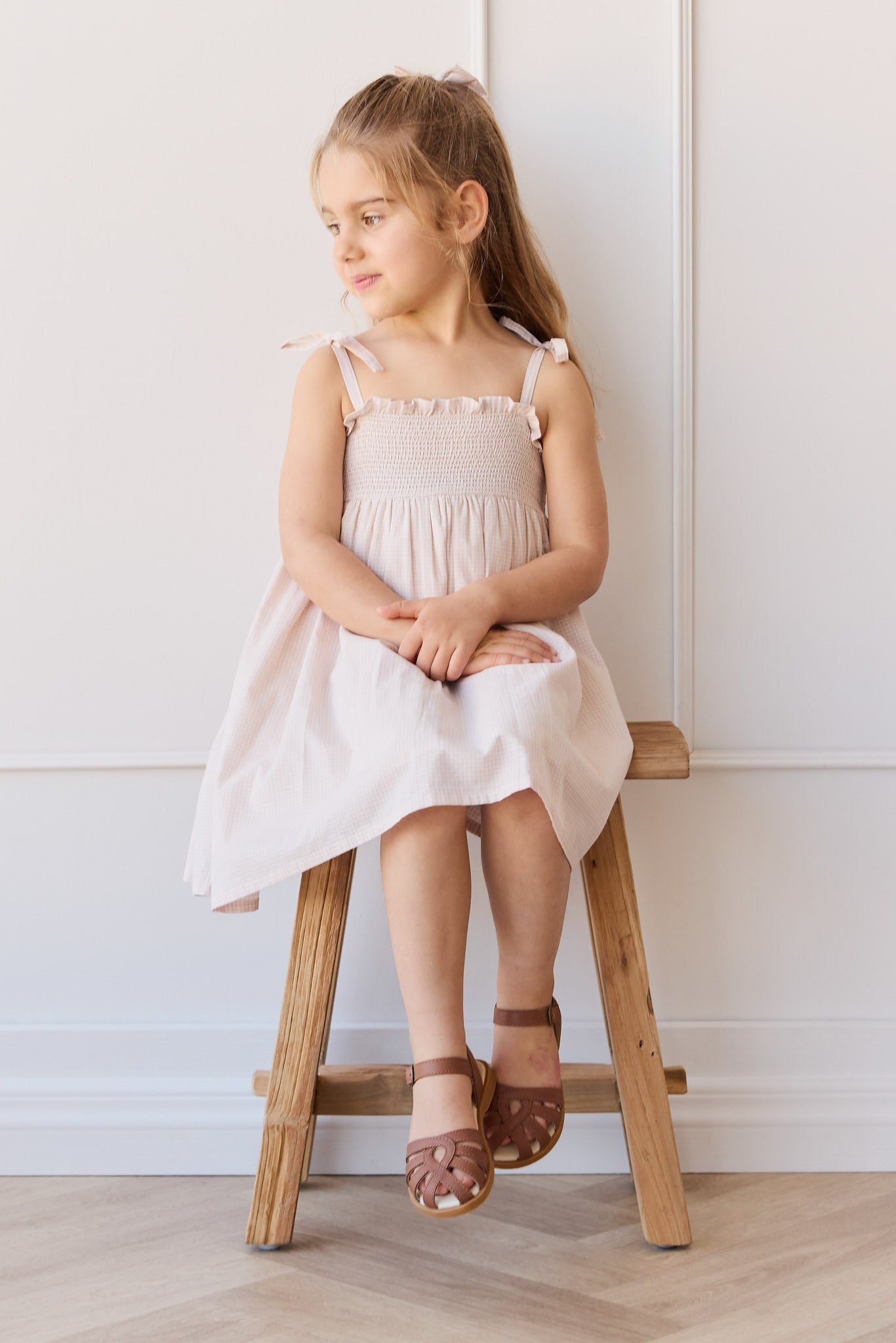 Organic Cotton Eveleigh Dress - Mini Woven Gingham Violet