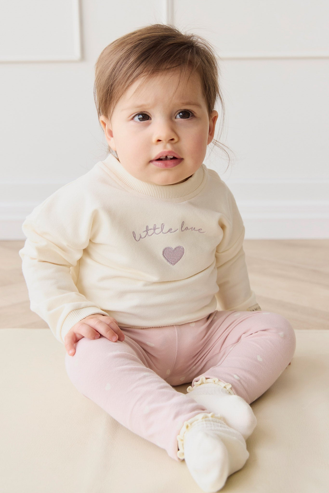 Organic Cotton Bobbie Sweatshirt - Parchment Little Love Violet