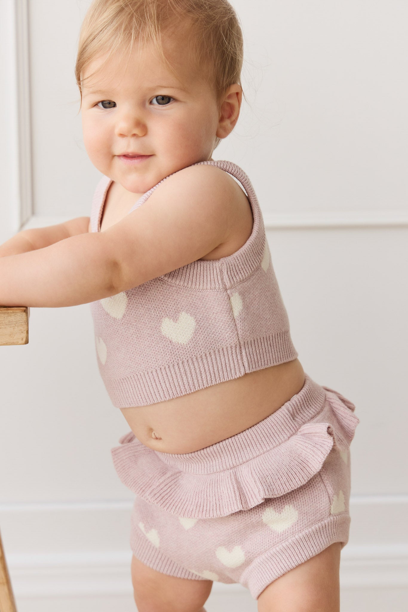 Molly Top - Heart Jacquard Ballerina Marle