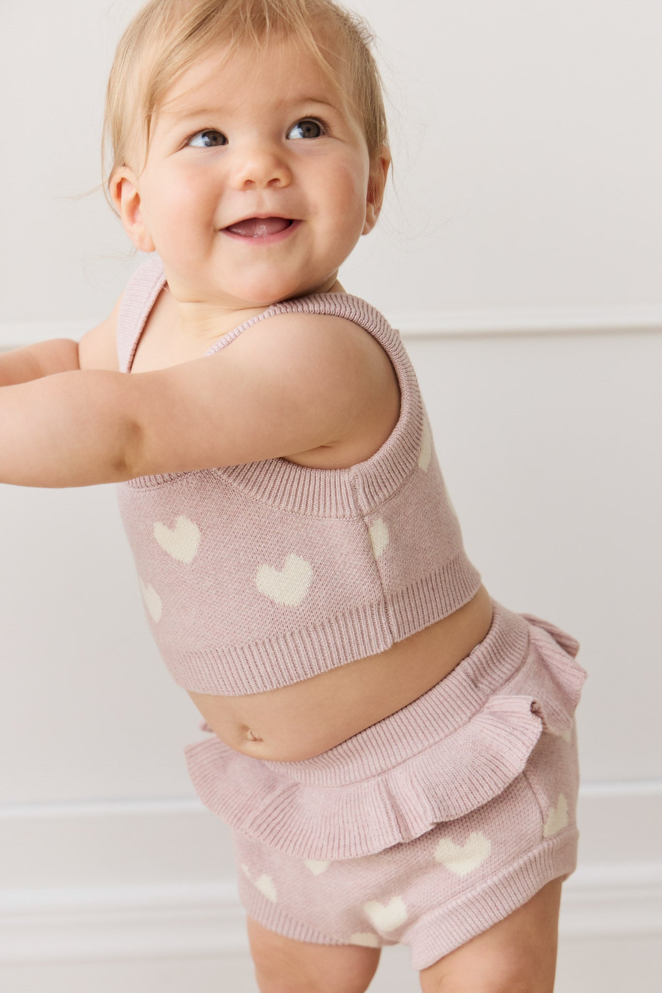 Molly Top - Heart Jacquard Ballerina Marle
