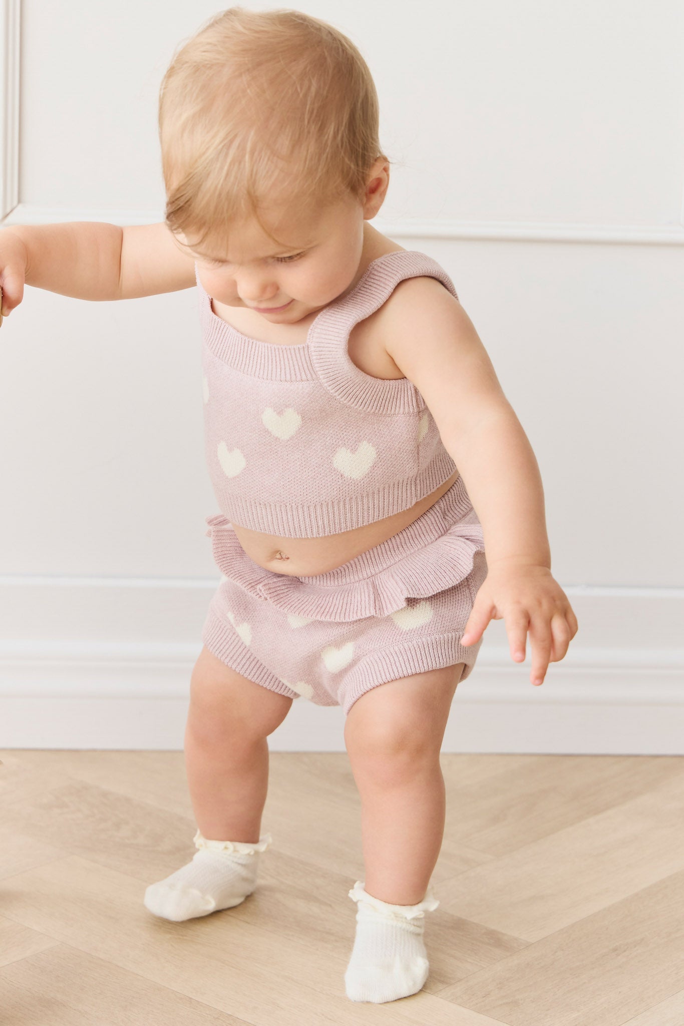 Molly Top - Heart Jacquard Ballerina Marle