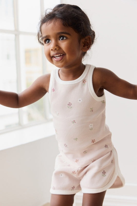 Waffle Molly Singlet - Carissa Mauve Large