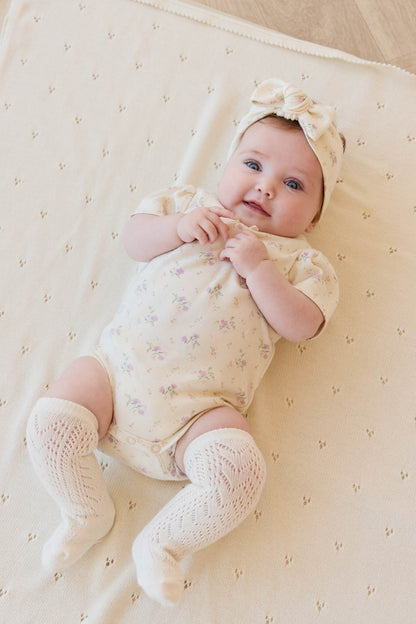 Organic Cotton Cap Sleeve Bodysuit - Thelma Orchid