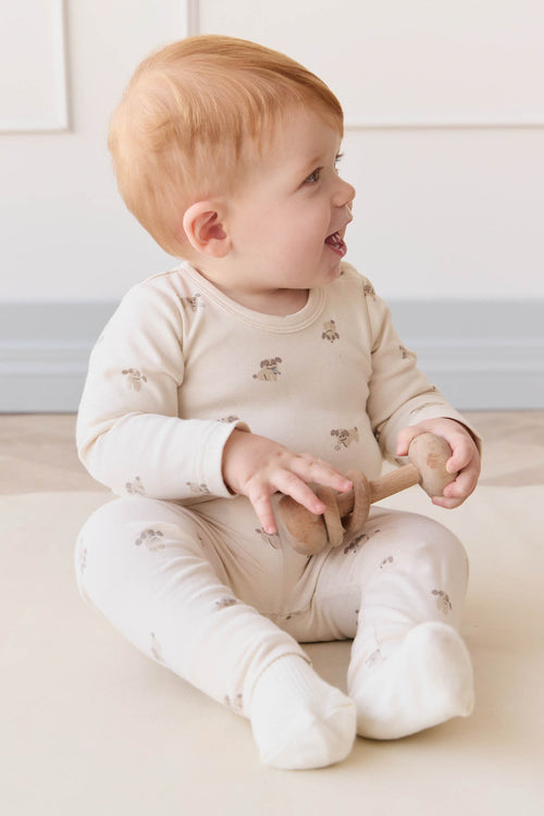 Organic Cotton Fernley Bodysuit - Sasha Puppy Tofu