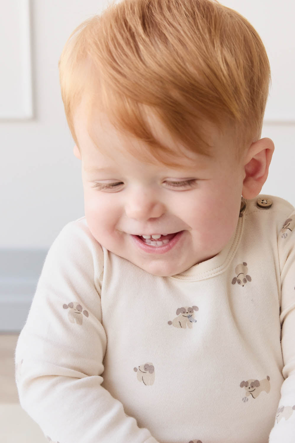 Organic Cotton Fernley Bodysuit - Sasha Puppy Tofu