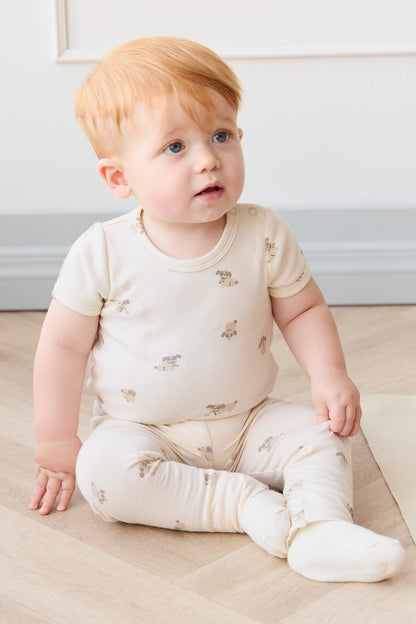 Organic Cotton Hudson Short Sleeve Bodysuit - Sasha Puppy Tofu