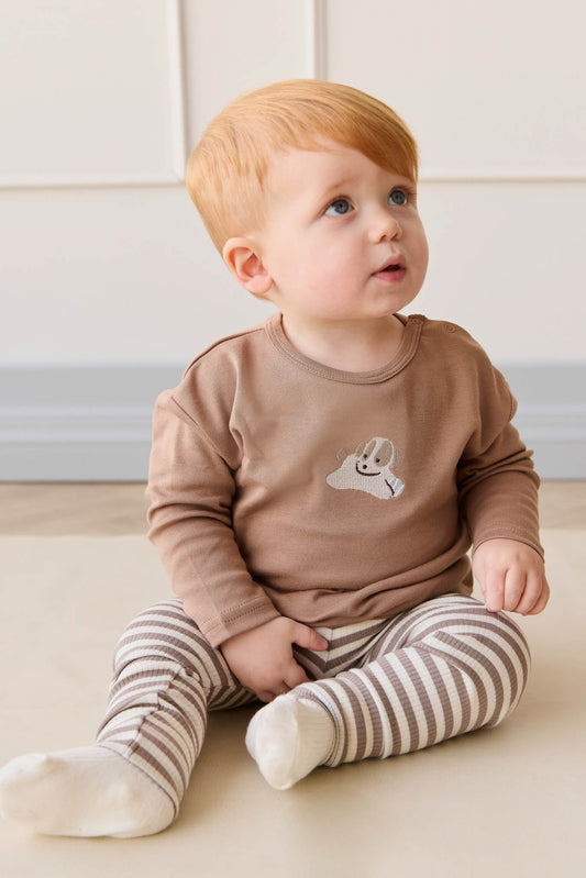 Pima Cotton Arnold Long Sleeve Top - Tiger Sasha Puppy