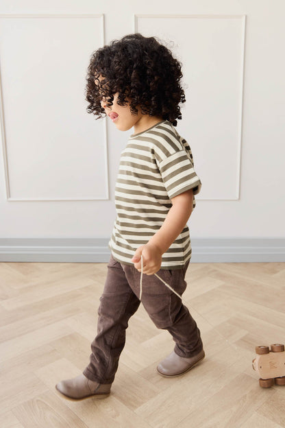 Pima Cotton Hunter Tee - Oliver Stripe Pinecone/Cassava