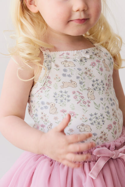 Organic Cotton Singlet - Penny's Egg Hunt Parisian Pink