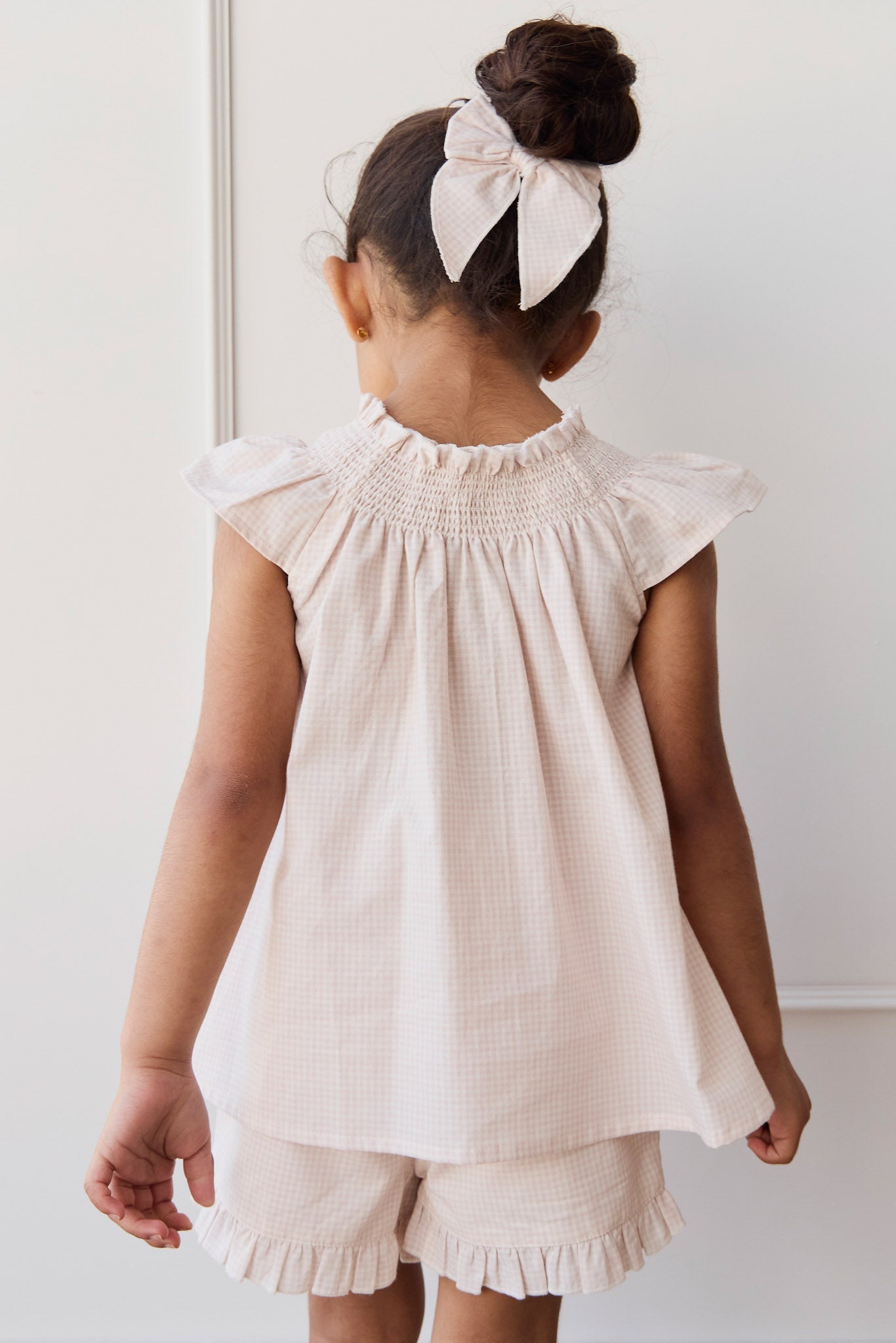 Organic Cotton Noelle Bow - Mini Woven Gingham Violet