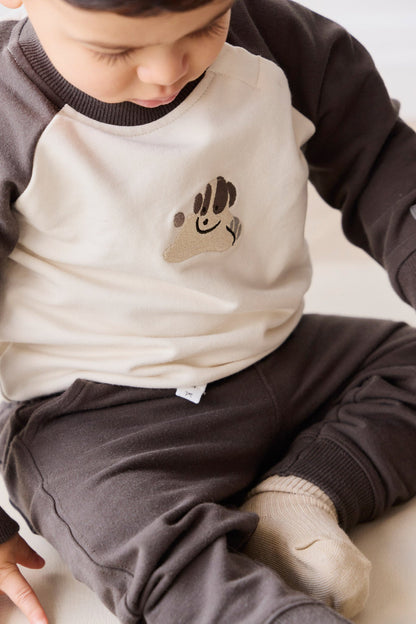 Organic Cotton Tao Sweatshirt - Pinecone/Cloud Sasha Puppy