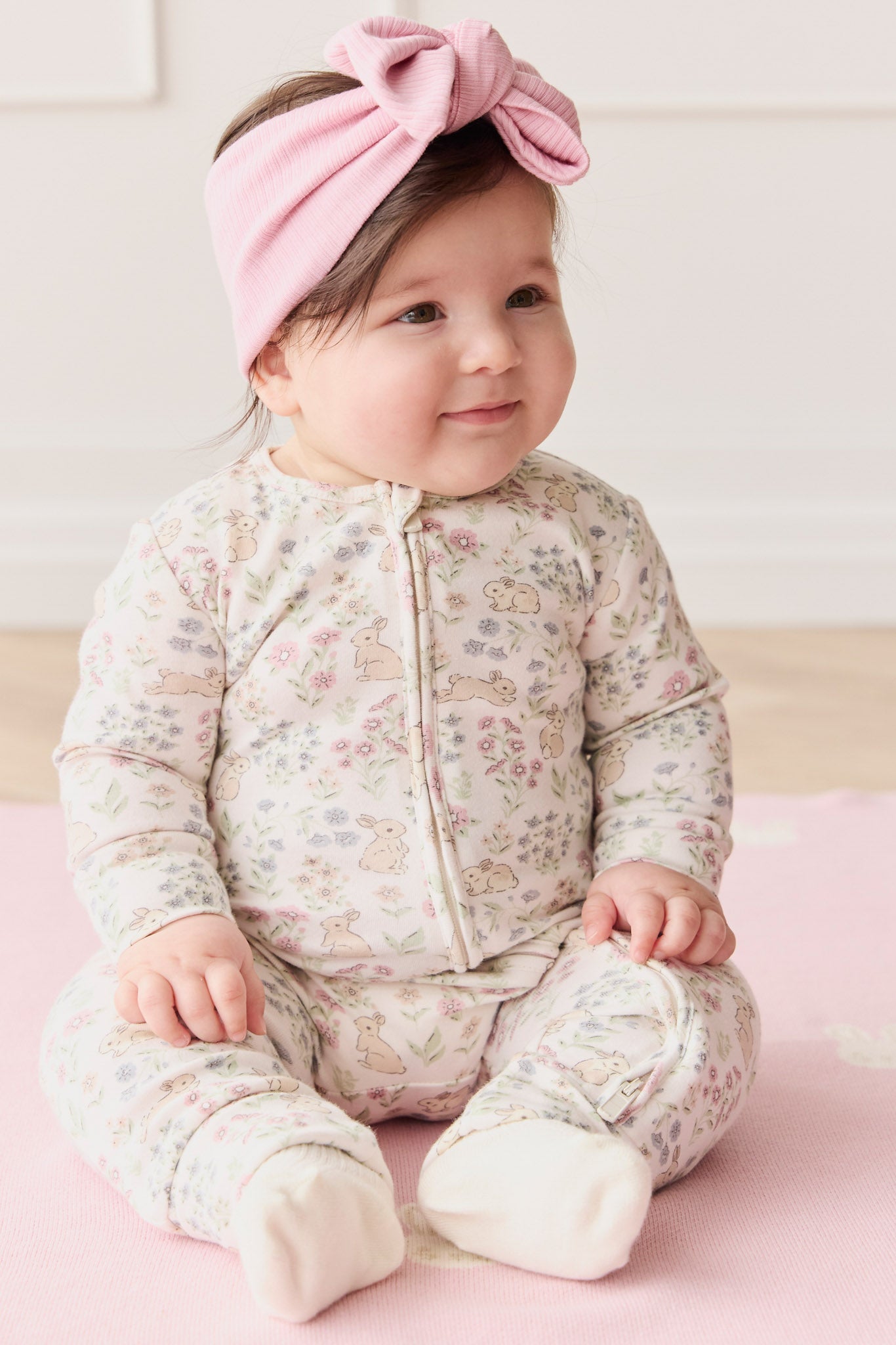 Organic Cotton Frankie Onepiece - Penny's Egg Hunt Parisian Pink