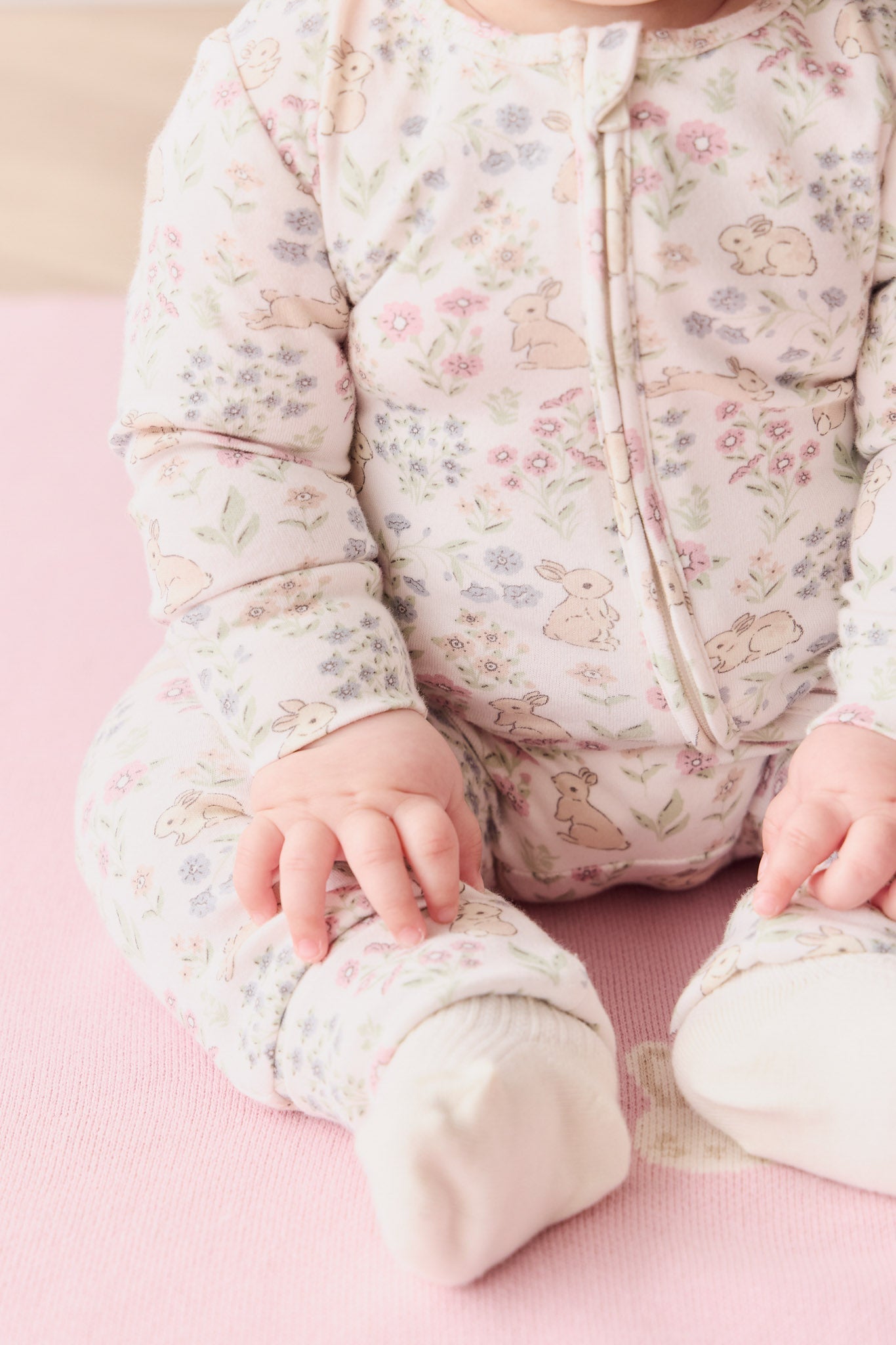 Organic Cotton Frankie Onepiece - Penny's Egg Hunt Parisian Pink
