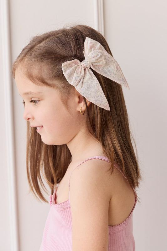 Organic Cotton Voile Bow - Azra Slightly Pink