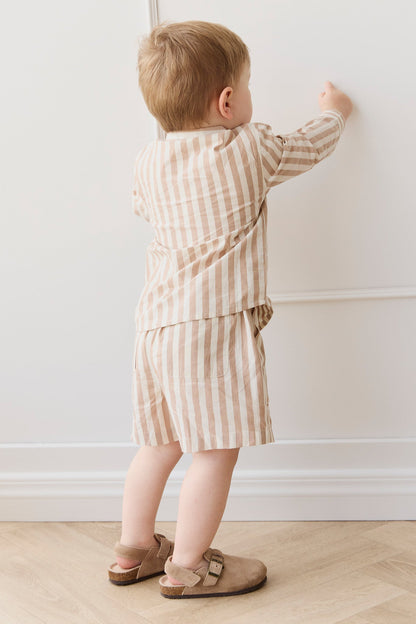 Organic Cotton Louis Short - Vertical Stripe Tiger/Cloud