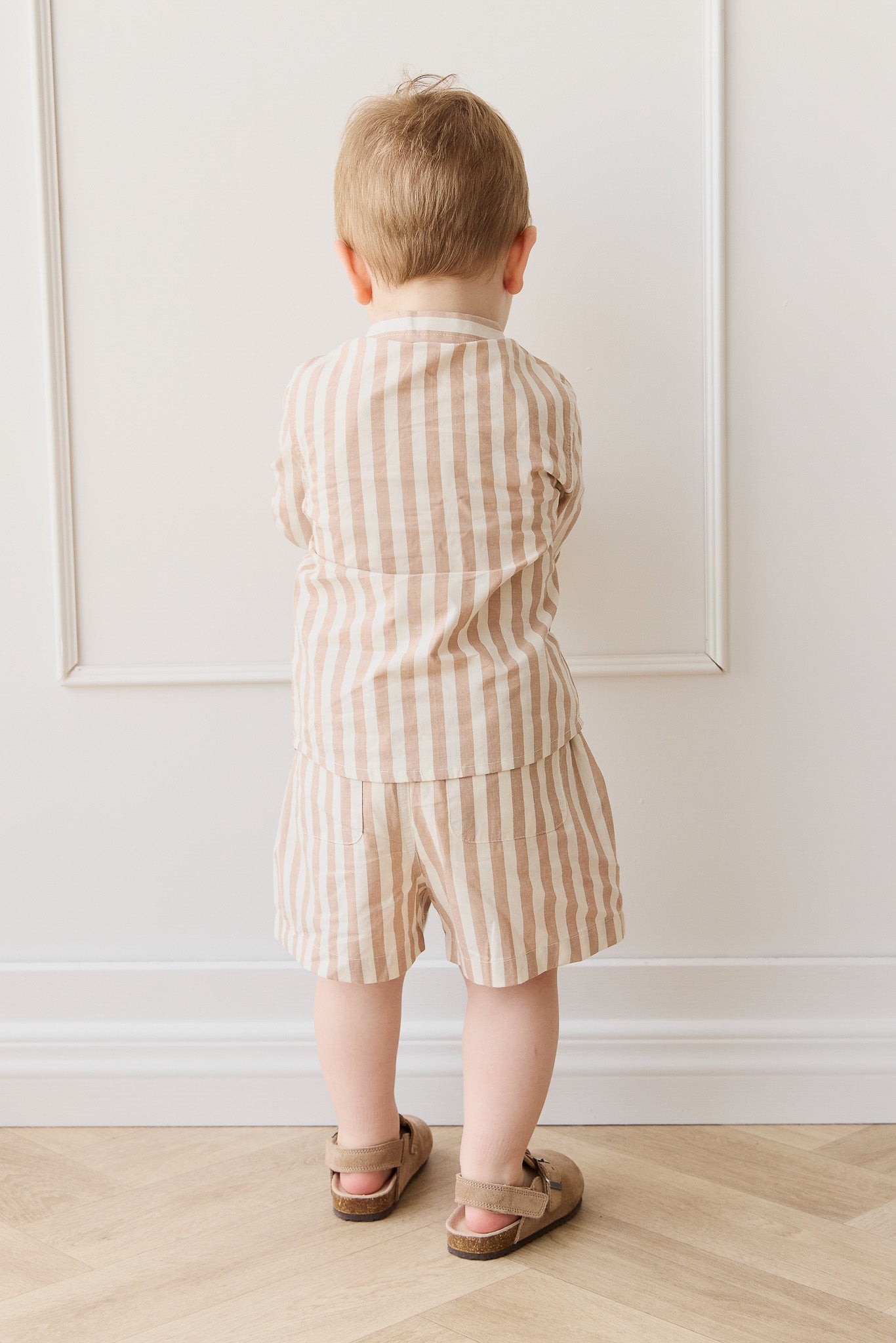Organic Cotton Louis Short - Vertical Stripe Tiger/Cloud
