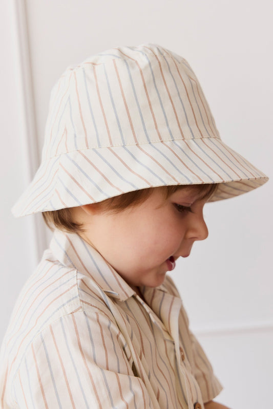 Organic Cotton Bucket Hat - Vacation Stripe