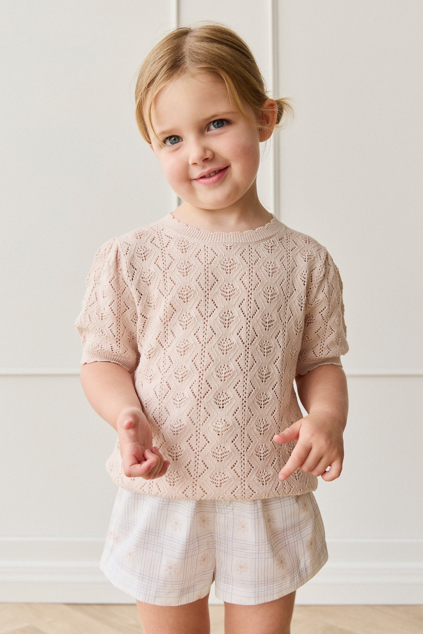 Organic Cotton Neve Short - Marguerite Egret