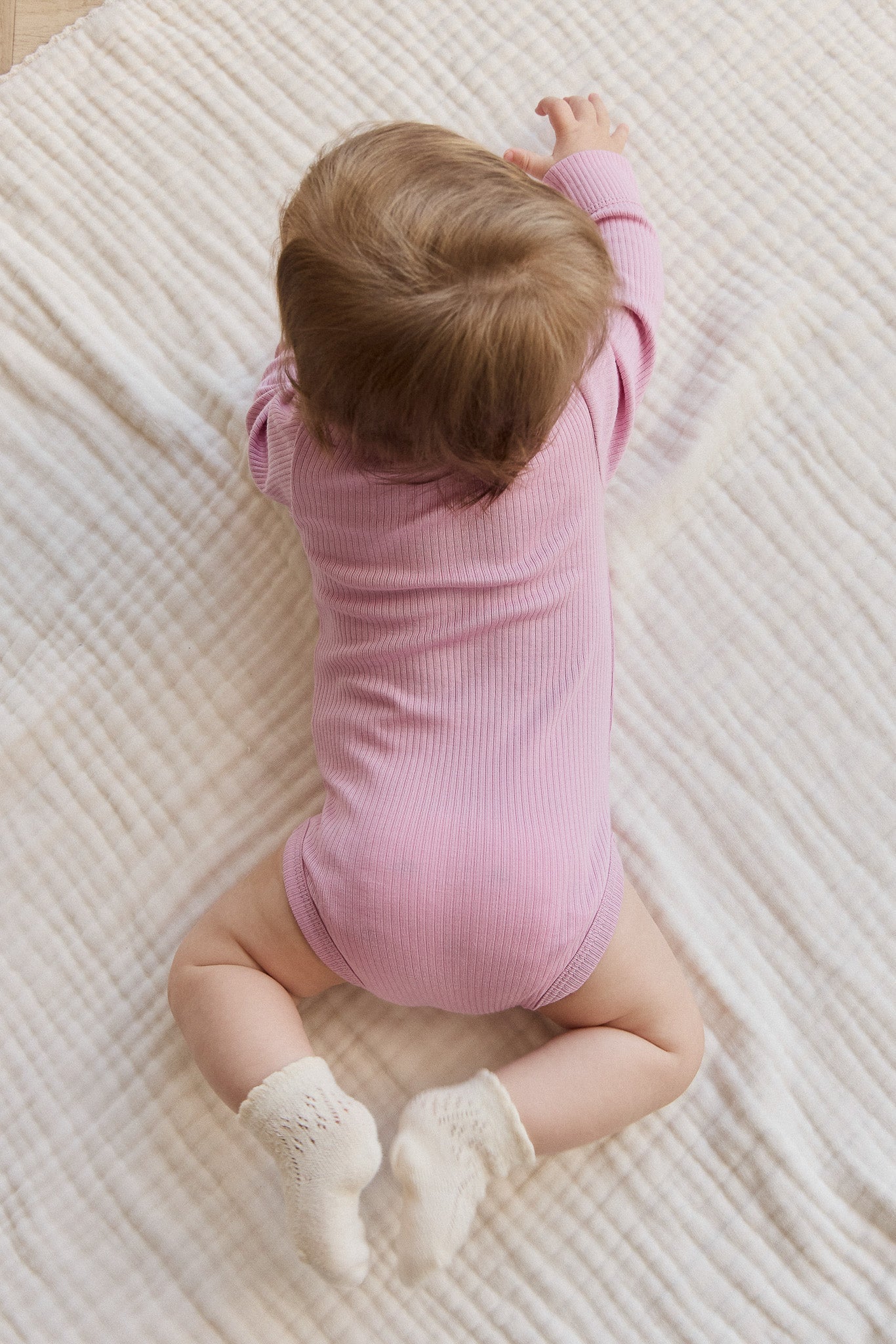 Organic Cotton Modal Long Sleeve Bodysuit - Dahlia