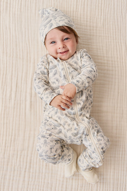 Organic Cotton Knot Beanie - Sea Life