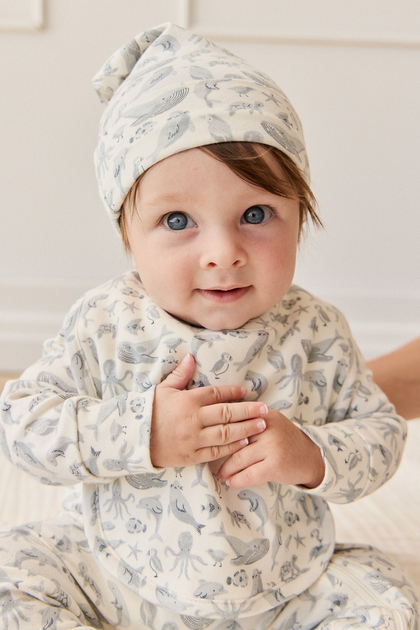 Organic Cotton Knot Beanie - Sea Life