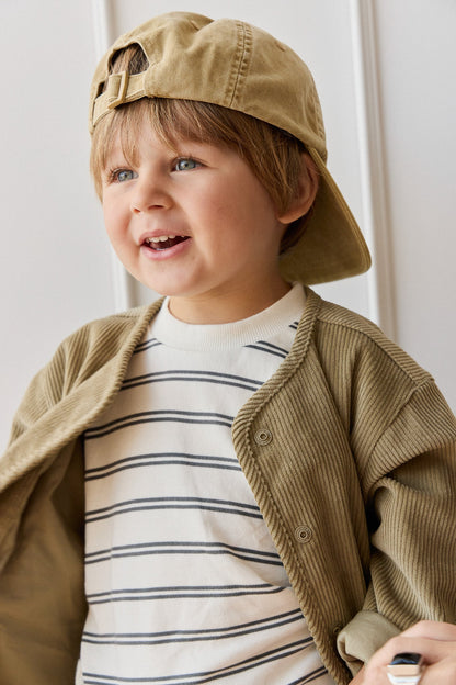 Pima Cotton Otis Tee - Dual Stripe Atlantic/Cloud